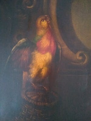 Niet of onleesbaar gesigneerd - Papegaai op een mand kopen? Bied vanaf 1!