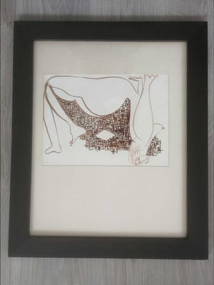 Theo Beerendonk - Naakt. Liggende vrouw. Viltstift. kopen? Bied vanaf 59!