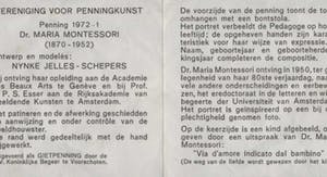 Nynke Jelles-Schepers - Bronzen gietpenning: Dr. Maria Montessori, 1972 kopen? Bied vanaf 70!