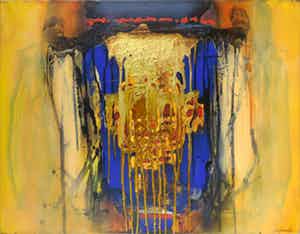 Hans Vanhorck - Acryl op doek, Xolotl II verkocht voor € 400!