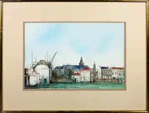 Ciano Siewert - Aquarel, Stadsgezicht - Ingelijst verkauft für € 40!