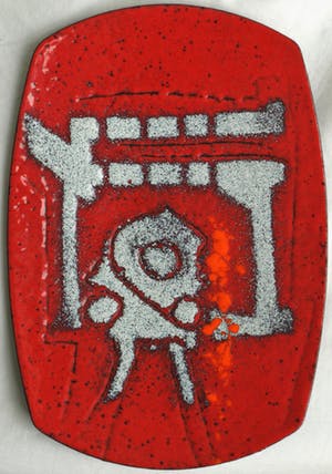 Richard Braun - Geëmailleerd schaaltje van staal – Hoogovens 50 jaar - 1968 kopen? Bied vanaf 10!