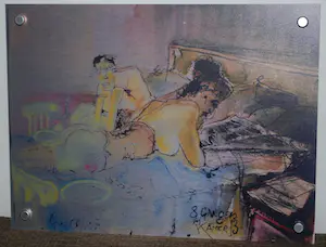 Guy Olivier - Zeefdruk op aluminium -mogelijk een unica - titel: 8 gangen in kamer 13 kopen? Bied vanaf 45!