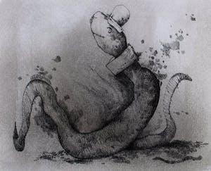 Dirkje Kuik - Pen/inkttekening: "Aram en de bende ..." + boek waarin tekening staat kopen? Bied vanaf 175!