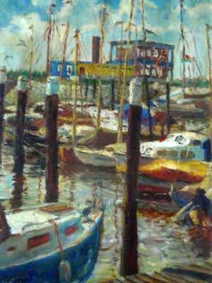 Willy Sommer - Jachthaven te Drimmelen 1960 verkocht voor € 94!