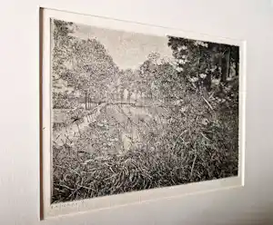 Reinder Homan - Perfecte ets "Landschap met doorkijk" - 45/50 - 1987 - in passe partout vendu pour 130€ !