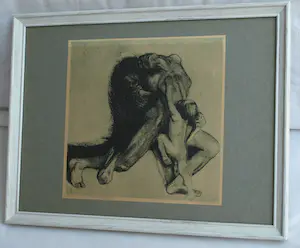 Kathe Kollwitz - “Tot und Weib” - Uit portfolio: Aus der Kollwitz-Mappe - ingelijst – ca 1930 kopen? Bied vanaf 10!