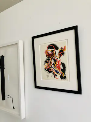 Karel Appel - abstracte compositie nr 5 ( Der Spiegel , KÖln, 1961) met nieuwe lijst! kopen? Bied vanaf 625!