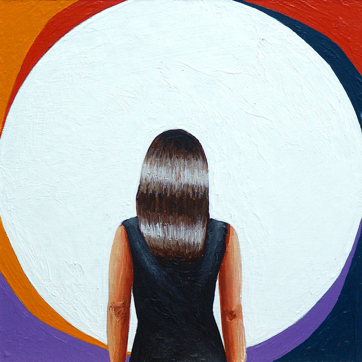 Gerard Boersma - Circles (Vrouw kijkend naar schilderij van Max Bill) verkocht voor € 100!