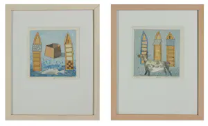 AcheterGert Strengholt - Set van twee litho's, Vis toren & Koe toren - Ingelijst? Enchérissez de 40!