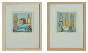 Gert Strengholt - Set van twee litho's, Vis toren & Koe toren - Ingelijst kaufen? Bieten Sie von 40!