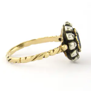 Goud met zilver ring bezet met saffier en diamant - rm 17 (53) kopen? Bied vanaf 380!