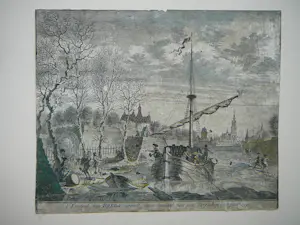 Isaac Tirion - Breda 2x Tirion , grondtekening N vd Meer , Turfschip kopen? Bied vanaf 75!