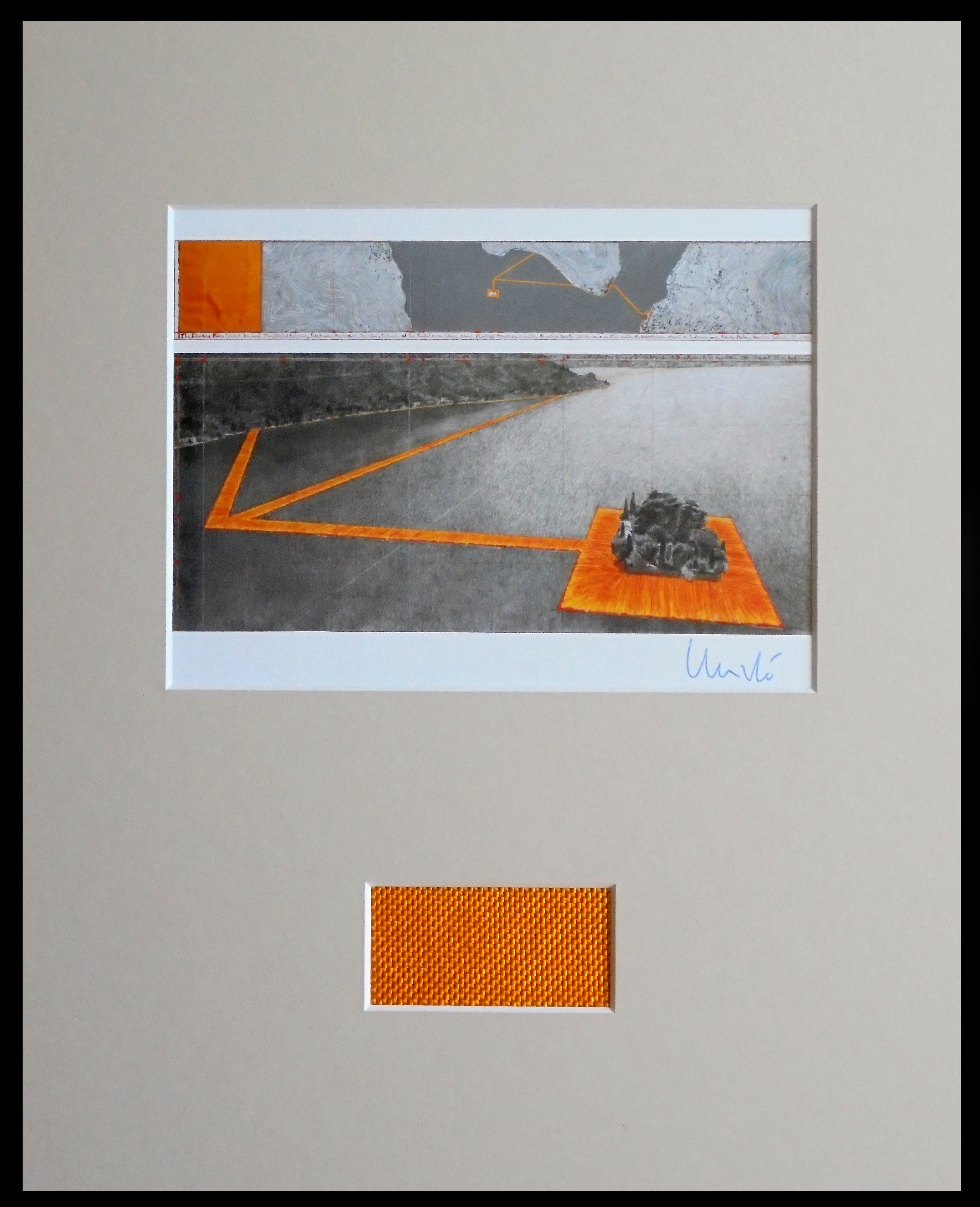 Christo - Collage Lake Iseo , Italy 2014-2016 - handgesigneerd verkocht voor € 85!