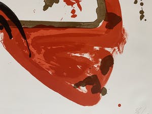 Theo Kuijpers - kleurenlitho - abstract expressionistische compositie - oplage 75 ex. kopen? Bied vanaf 120!