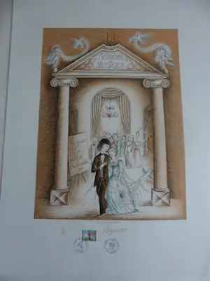 Raymond Peynet - Litho. Titel, Vous avez aime Cherie ? kopen? Bied vanaf 40!