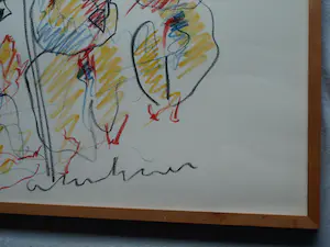 Anton Heyboer - Ingelijste pastel , 3 Vrouwen, met kindje kopen? Bied vanaf 125!