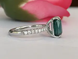 ALGT-gecertificeerde 2,80 karaat lagune-toermalijn diamant cocktailgouden ring kaufen? Bieten Sie von 1600!