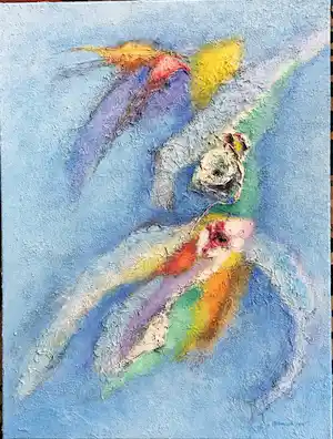 Saskia Bremer - Schilderij gemengde techniek, titel Silvester day 2, gesigneerd vendu pour 60€ !
