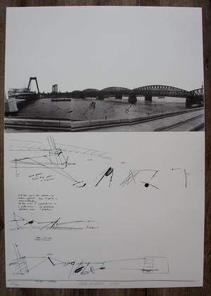 Auke de Vries - litho: ontwerp Maasbeeld (1982) kopen? Bied vanaf 75!