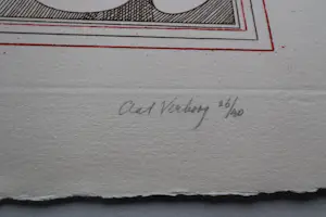 Aat Verhoog - Grote kleuren lithografie - 'Ruitertje' - kleine oplage (40) - potlodgesigneerd kopen? Bied vanaf 39!