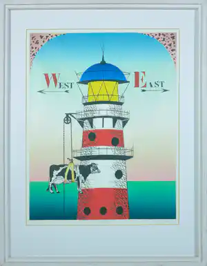 Helmut Böhm - Ets, Koe toren - Ingelijst vendu pour 40€ !