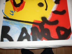 Herman Brood - Zeldzame hand gesigneerde zeefdruk : 'Ramp' kopen? Bied vanaf 175!