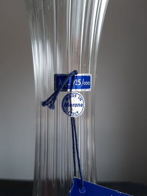 1e gehalte Zilver - Handgemaakte Murano vaas met zilveren voet kopen? Bied vanaf 20!