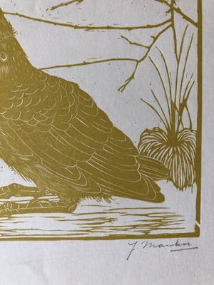 Jan Mankes - Houtsnede kleine kraai kijkend naar mugje - Gesigneerd - 1918 kopen? Bied vanaf 395!