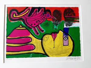 Corneille - zeefdruk - Femme et oiseau - 1992 kopen? Bied vanaf 225!