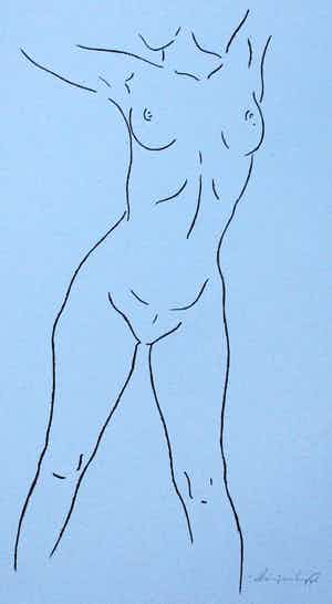 Harry van Kuyk - zeefdruk: naakt - 1996 verkocht voor € 150!