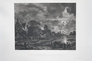 Willem Steelink (jr.) - 'Landschap bij maneschijn' kopen? Bied vanaf 15!