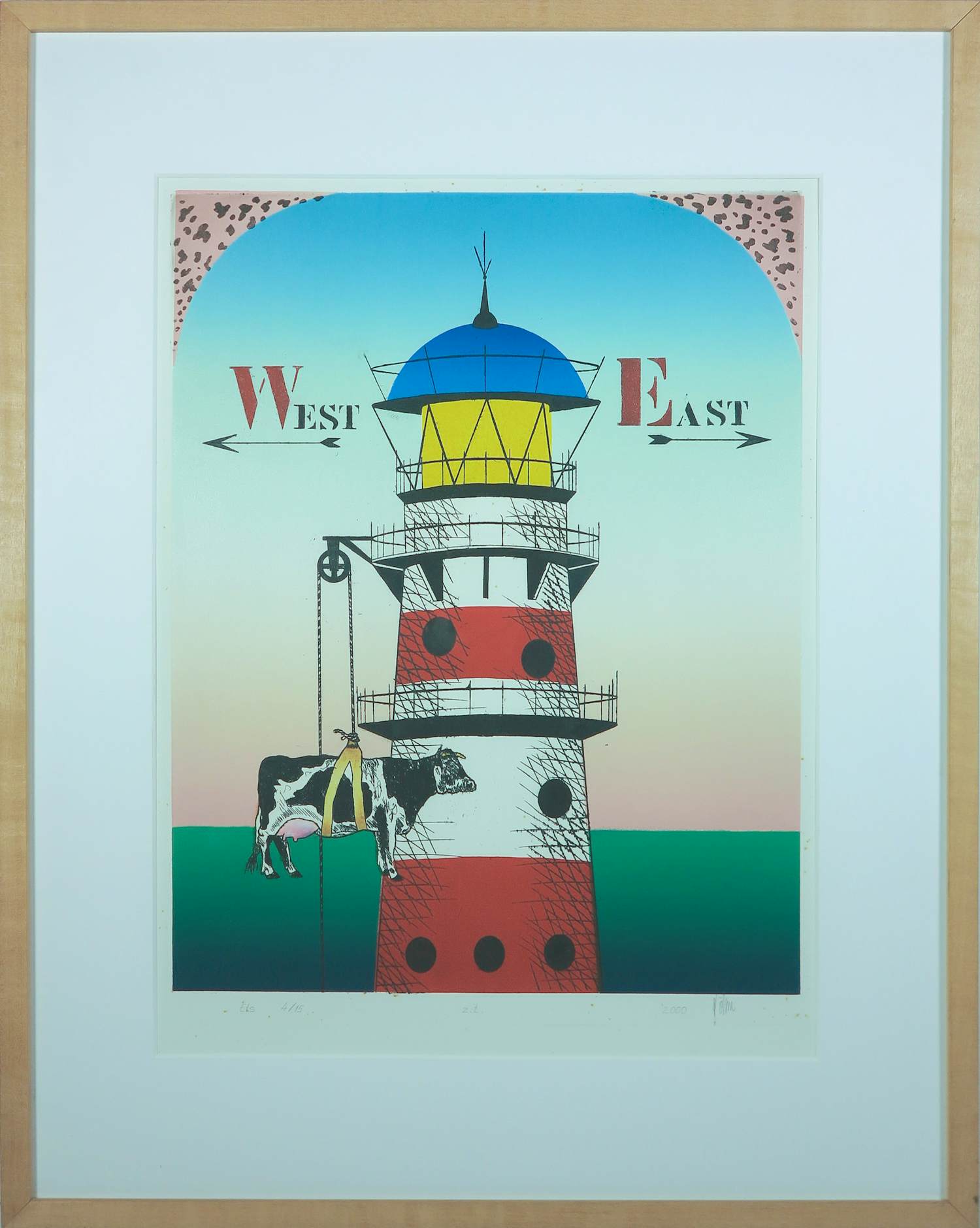 Helmut Böhm - Ets, West East- Ingelijst kopen? Bied vanaf 40!