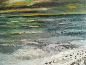 Niet of onleesbaar gesigneerd - Prachtig zicht op de golfbreker van Knokke kopen? Bied vanaf 1!