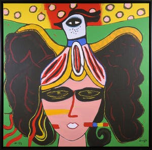 Corneille - Zeefdruk op doek, Portrait imaginaire - Ingelijst kopen? Bied vanaf 1!