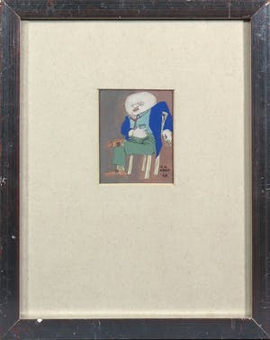 Chris van Geest - Gouache met potlood, Zittend figuur kopen? Bied vanaf 35!