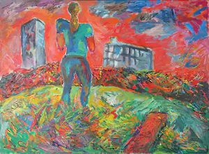 Frans Houkes - Gemengde Techniek - Vrouw op Heuvel (Zeer Groot) kopen? Bied vanaf 1!