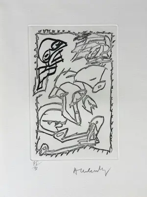 Pierre Alechinsky - expressieve ets - 1990 - oplage 90. kopen? Bied vanaf 485!