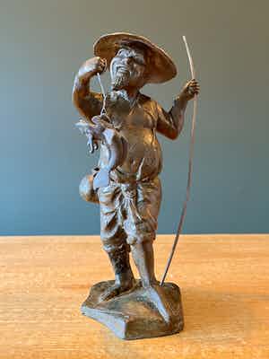 Niet of onleesbaar gesigneerd - Bronzen beeld waarschijnlijk uit meiji periode verkocht voor € 1!