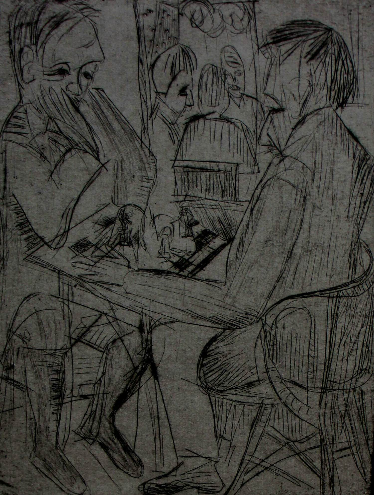 Jan Wiegers - Ets: 2 schakende heren kopen? Bied vanaf 75!