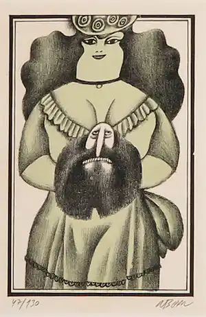 Adolf Born - Litho, De dame verkauft für € 200!