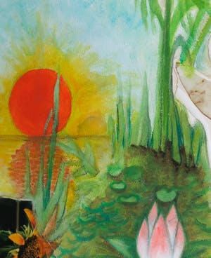 Bernard Werners - & Marc Mulders : Gouache en collage, Lente - Ingelijst (Zeer groot) kopen? Bied vanaf 100!