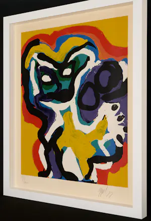 Karel Appel - Yellow Head - Expressieve Zeefdruk - mooi ingelijst kopen? Bied vanaf 1890!