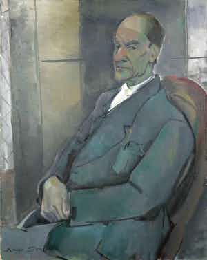 Amp Smit - Olieverf op doek, Portret van H. van Dranen, edelsmid verkocht voor € 1!