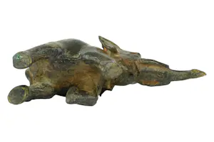 Pierre Chenet - Snuffelende Olifant - massief brons kopen? Bied vanaf 95!
