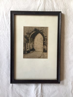 Martin van Waning - "Stadspoort" - Ets, Ingelijst kopen? Bied vanaf 35!