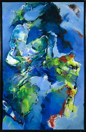 Marjan Nagtegaal - Acryl op papier (bevestigd op paneel), Zonder titel - Ingelijst kopen? Bied vanaf 50!