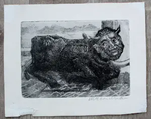 Willem Hendrik van Norden - Ets: De dood van de minotaurus kopen? Bied vanaf 39!