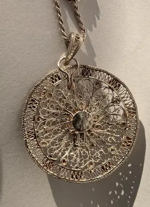 Zilver - 925 ketting met filigrain zilveren hanger met carneool - keurmerken kopen? Bied vanaf 70!