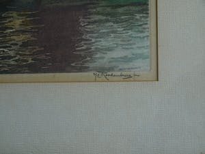 Buy Hendrikus Roodenburg - Ets, “Avondzon Amsterdam” – ingelijst - 1948? Bid from 10!